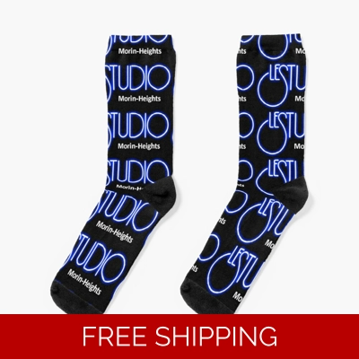 Le Studio Socks Black White & Blue Multi Logo MH
